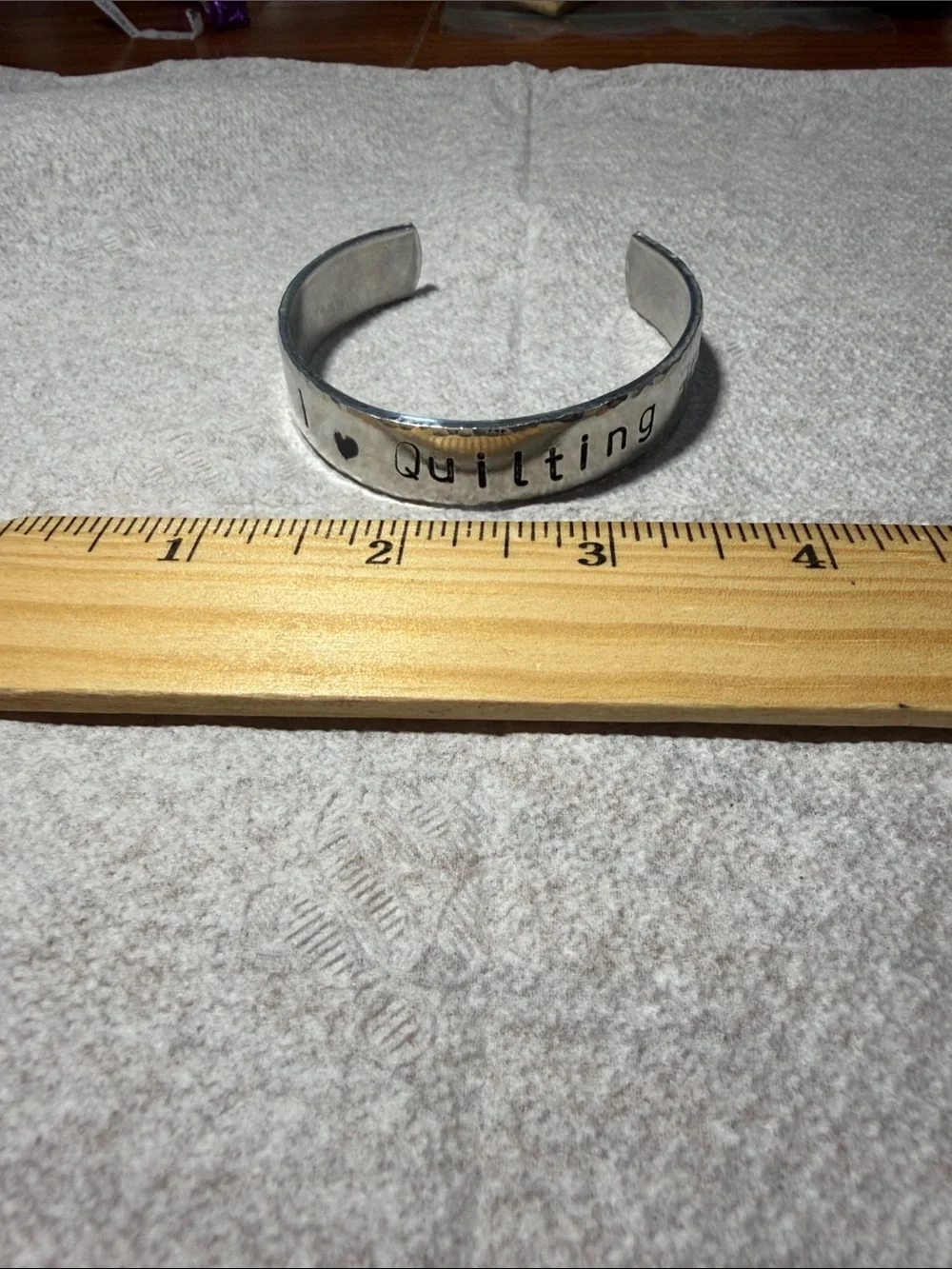 Stamped Silver-Tone Cuff Bracelet - Silver tone